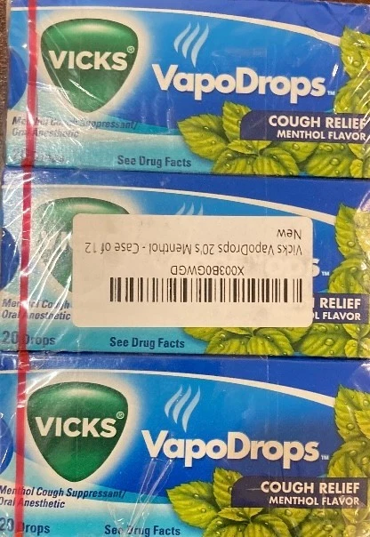 (Lot 12) Vicks Vapo Drops Menthol Flavor - Rare Discontinued - Image 2 of 2
