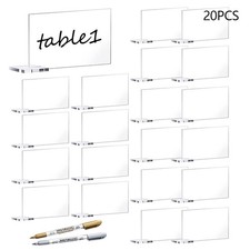 20pcs Acrylic Wedding Table Number Signs With Gold Silver Marker