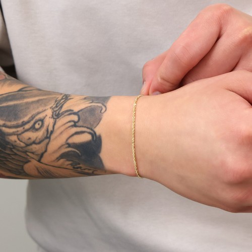 14k Yellow Solid Gold 1.5mm Rope Chain Mens Bracelet or Womens Anklet 9" - 第 8/12 張圖片