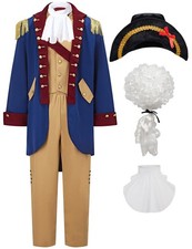 aicoaub Mens Founding Father Costume Adult Colonial Medium, Blue