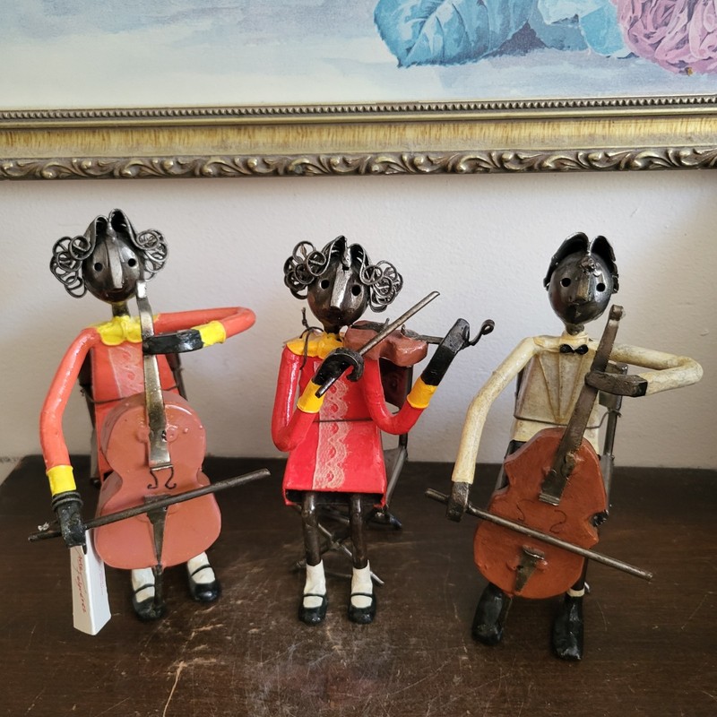 Arte Felguérez Mexico Handcrafted Metal Musicians Sculpture Set Of 3