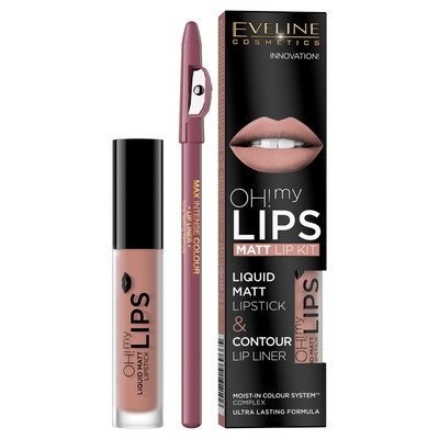 5901761969665 Eveline Cosmetics Oh My Lips zestaw do makijażu ust matowa pomadka