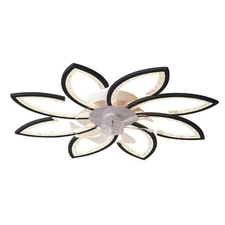 31 Inch Low Profile Ceiling Fan With Lights And Remote Control, Cartoon Petal
