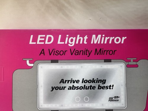JOYTUTUS Car Sun Visor Vanity Mirror, With Lights, Makeup Lights, USB Cable New - Picture 6 of 10