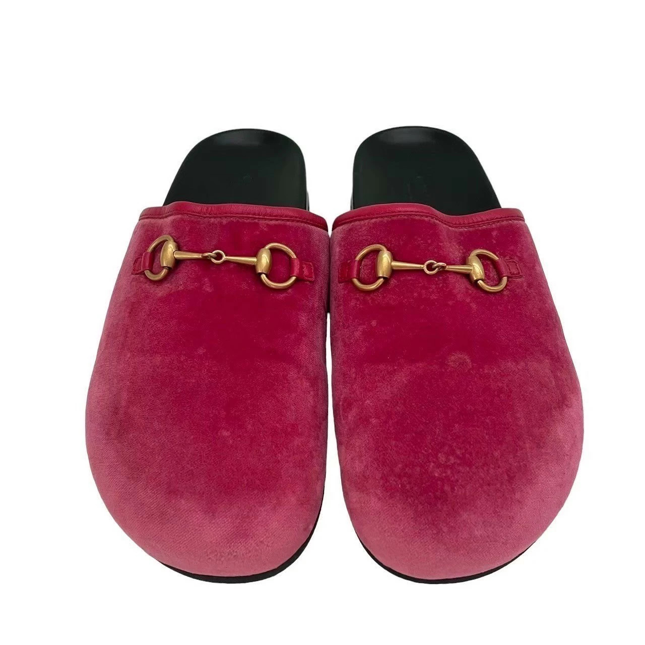 GUCCI 499015 Shoes Sandals Loafers Shoes GHorsebit Velor Pink [Size 36 (approx. thumbnail 2