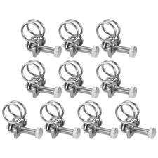 10-Pack 11-14mm Double Wire Hose Clamp Stainless Steel for Pump Hose Pipe