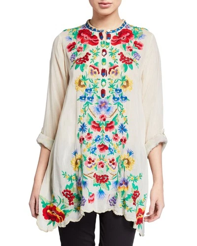 JOHNNY WAS Gala Floral Embroidered Tunic PLUS 3X New with Tags was $285