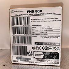 Silverstone FHS80X 80mm Case Fan, Ball Bearing, 83.66 CFM, 10,000 RPM, 4-Pin