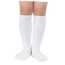 Kids Soccer and Baseball Knee High Socks - Girls 6-9 Years White Little Kid