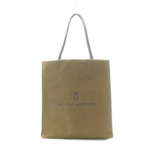 UNITED ARROWS Tote Bag Canvas Olive Plain Logo Print /RI  OS Ladies