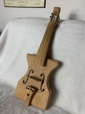 Vintage Cigar Box Guitar 4 String Wood Body F Holes Handmade Custom Instrument
