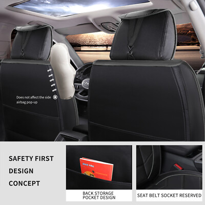 Full Set PU Leather Seat Covers For Jeep Wrangler JK - Front & Rear, Padded, Waterproof