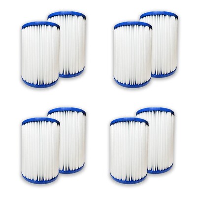 Nispira Pool Filter For Pump Bestway Flowclear Type II 58094 530-800 Gal. 8 Pk