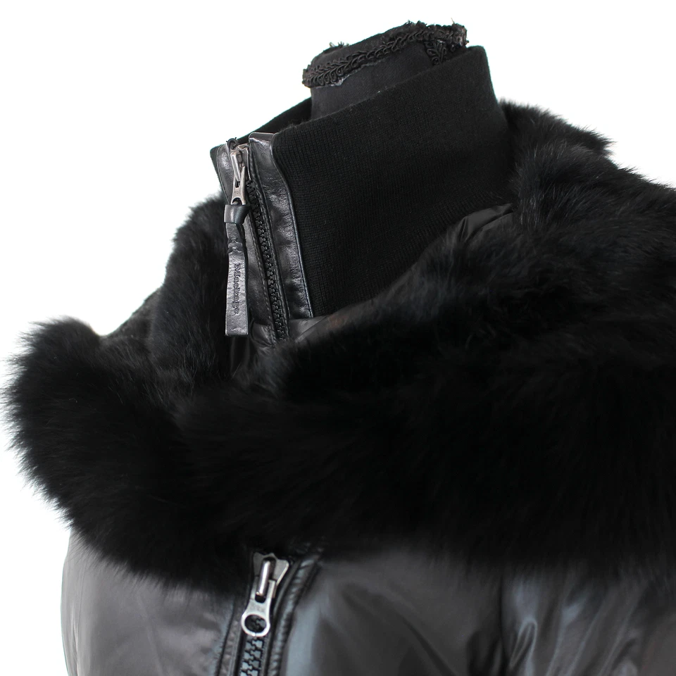 Mackage Adali Black Puffer Fox Fur Hooded Coat Small 2 in 1 Zip Puffer Jacket - Image 3 of 4