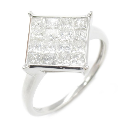 JEWELRY Diamond ring #6.5 US size K18 White Gold Used