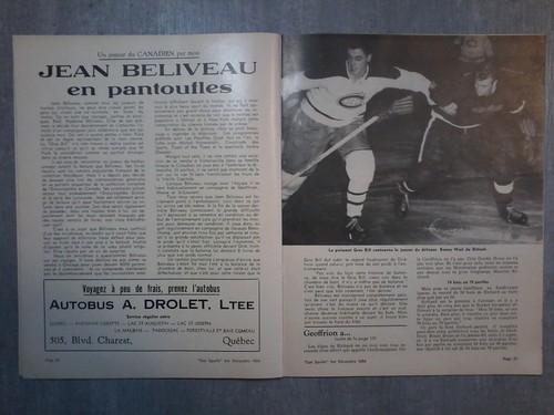 1954 BERNIE GEOFFRION MONTREAL CANADIENS LES SPORTS MAURICE RICHARD PLANTE WINGS - Picture 10 of 12