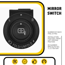 Power Fold Mirror Control Switch for Ford F150 Expedition Navigator 7L1Z17B676AA