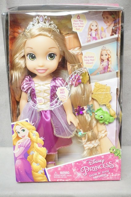 disney tangled glow & style rapunzel toddler doll
