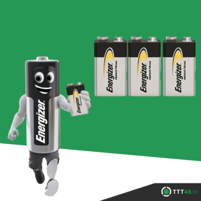 3 x Energizer Industrial 9V Block Alkaline E-Block 6LR22 Batterie - Racuhmelder