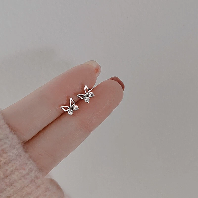 Cute Small Tiny Butterfly Cz Stud Earrings Women Girl Gift eBay