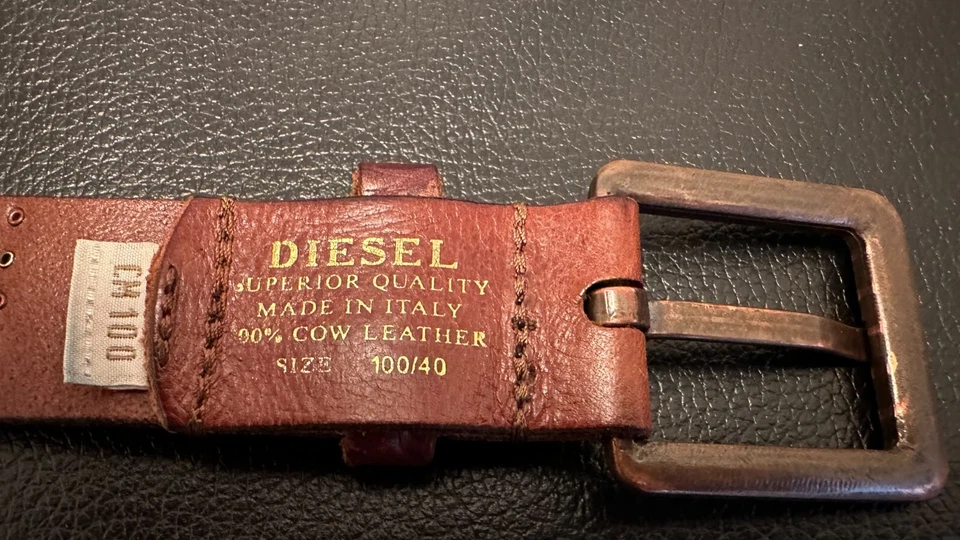 DIESEL Gürtel 100 cm Nietengürtel braun - Bild 4 von 4