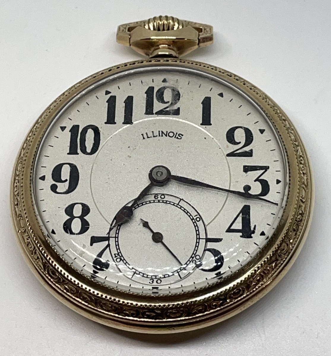 ILLINOIS POCKET WATCH BUNN SPECIAL 21 Jewels 16s 1923 Positions Runs