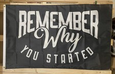 Motivation Flag FREE SHIP Remember Why Lift Work Hard Strength USA Sign 3x5