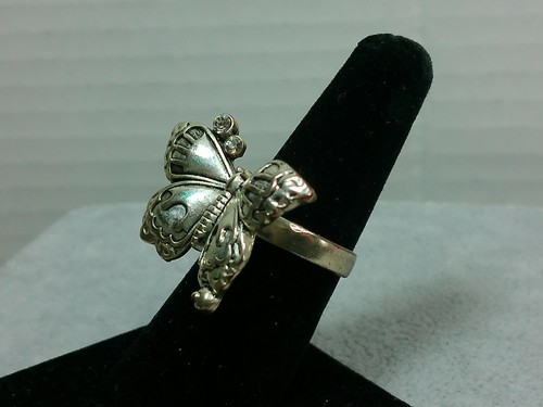 Silberfarben Kristall geformt verziert Schmetterling skurril Boho Mod Bandring Gr. 8 - Bild 12 von 16