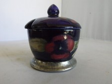 Vintage Moorcroft Pansy Liberty Tudric Mustard Pot