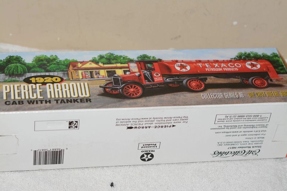 Игрушечные грузовики. Литая под давлением металлическая банка 1920 Texaco Pierce Arrow Cab with Tanker - Изображение 4 из 4