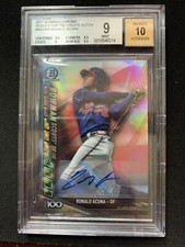 2017 Bowman Chrome Scouts Top 100 Update Auto Ronald Acuna  89/150 BGS 9 AUTO 10