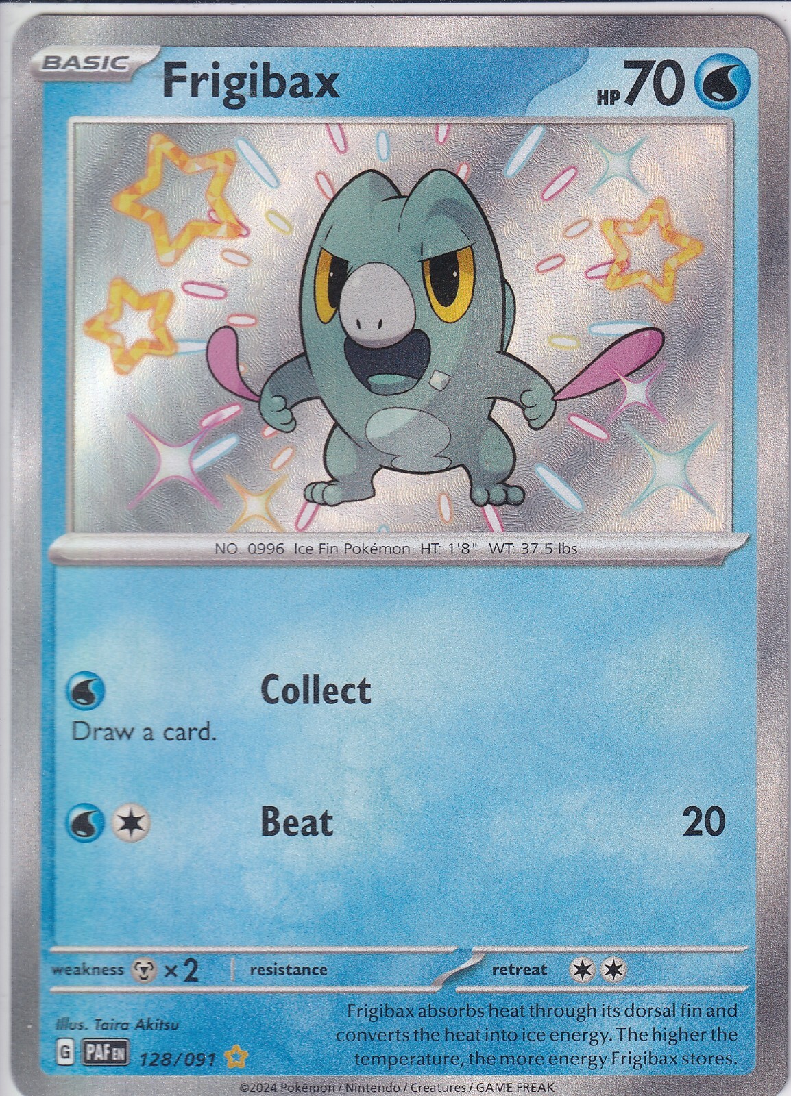 Pokemon Card - Frigibax Paldean Fates 128/091 Shiny Holo Rare NM/MINT