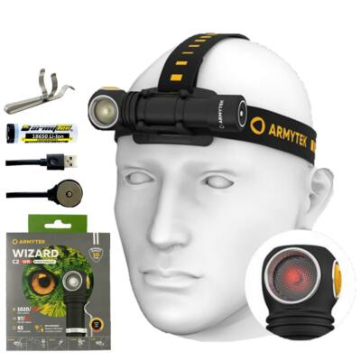 Armytek Wizard C2 WR White + Red (White) LED Magnet USB rechargeable Flashl