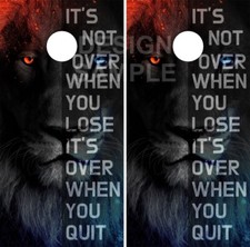 Lion Motivational Cornhole Wrap Bag Toss Skin Decal Sticker