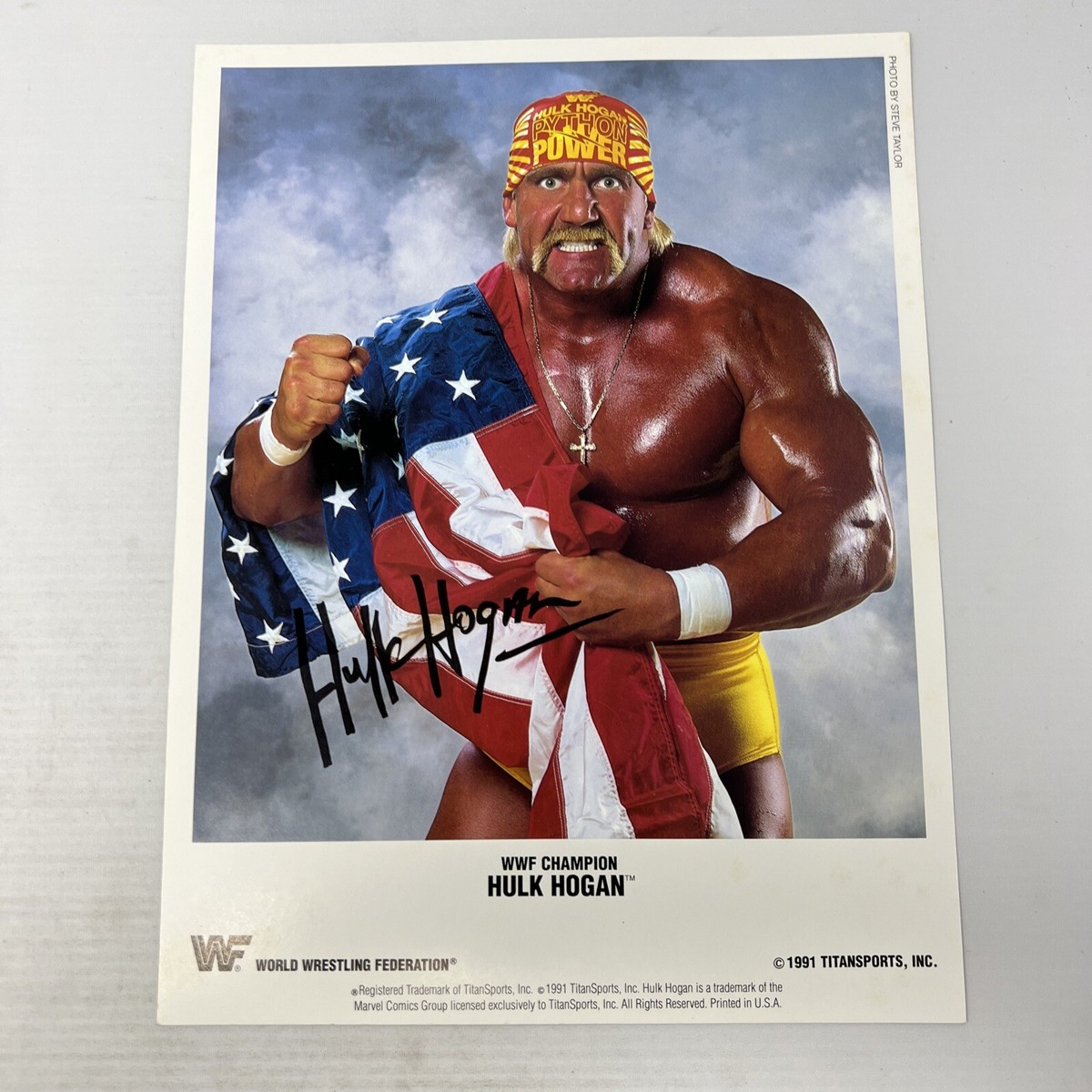 WWF superstars 4 autograph colored photos set #6 Hulk, Hogan Ricky