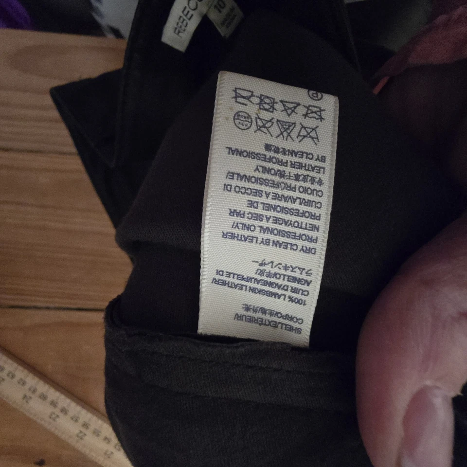 Pantalones de cuero de cordero Rebecca Minkoff 'Wheeler' para mujer talla 10 negros de lujo $698 Foto 4 de 4