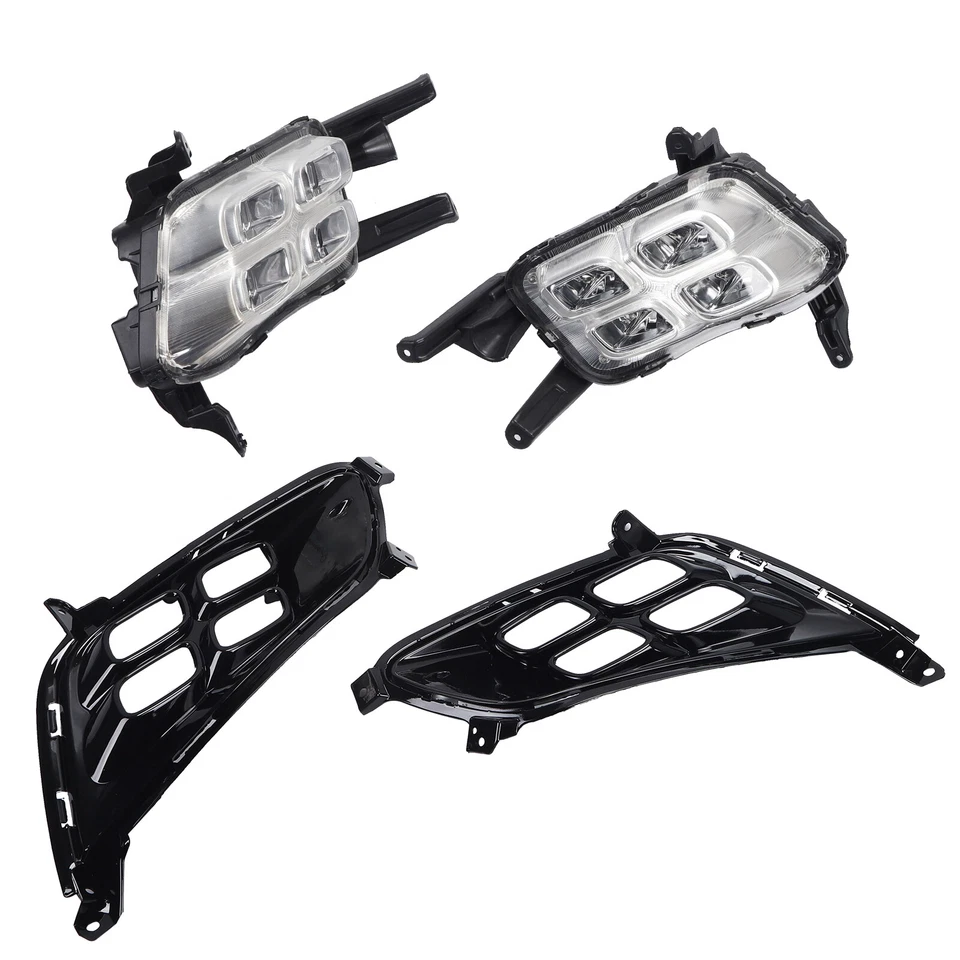 For 2014 2015 Kia Optima 4 Eyes Style Fog Lights Lamps LH + RH w/ LED DRL Bezel Foto 2 de 4