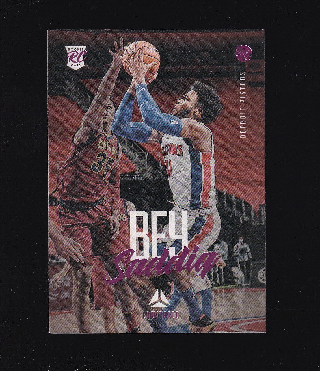 2020-21 Chronicles Luminance Pink Saddiq Bey Rookie #138 Detroit Pistons