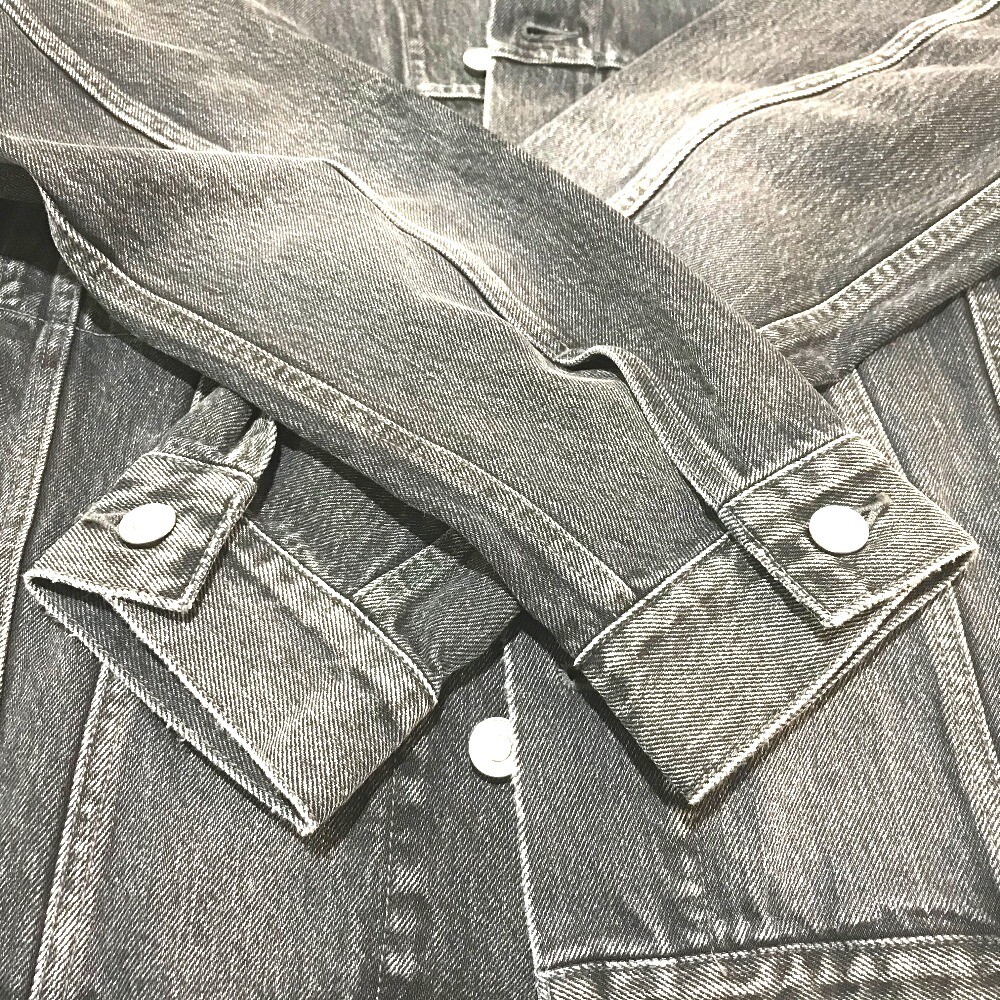 BALENCIAGA Logo Strauss 18AW G Jean Denim Jacket Gray 529177 | eBay