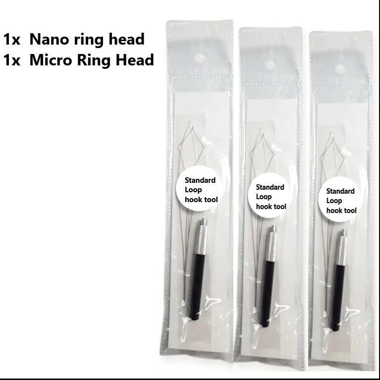 GL 2 IN 1 REPLACEABLE Loop Hook Tool for MICRO & NANO ring beads hair Extensions