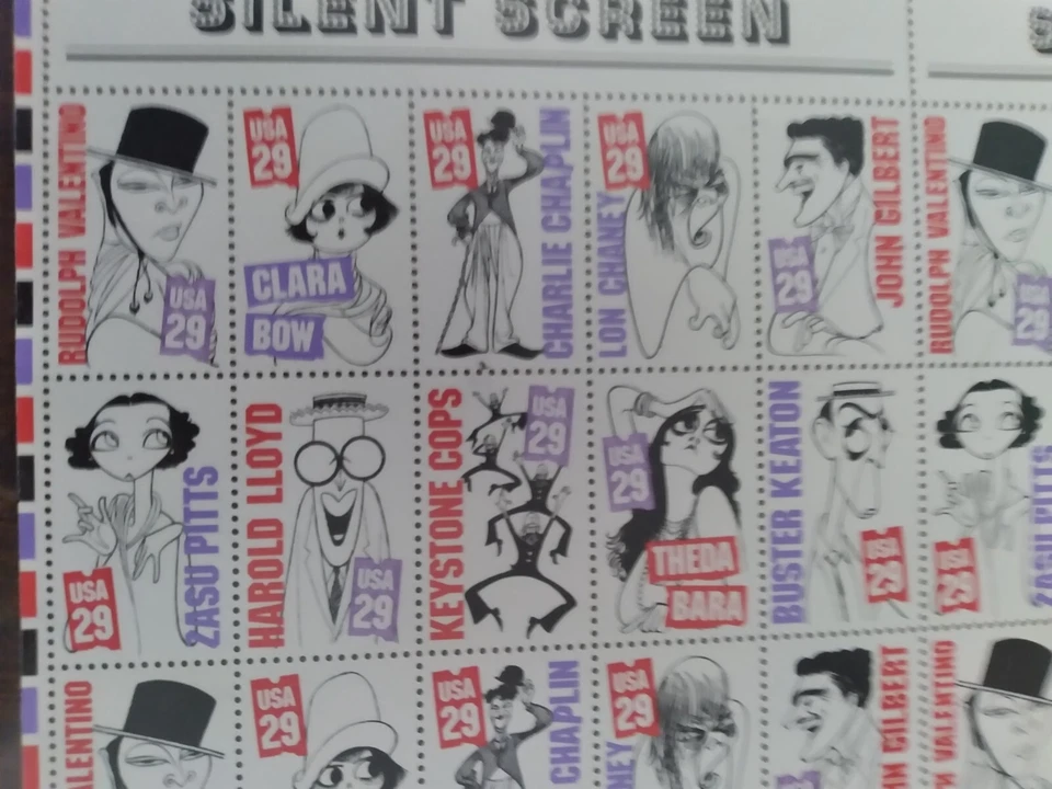 "Stars of the Silent Screen" Limited Edition Sheet of 40 stamps 1993 MNH - Image 4 of 4