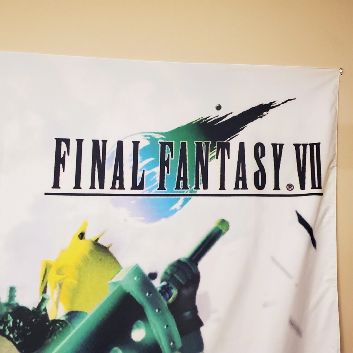 Final Fantasy 7 banner box art cover 5x5' tapestry wall flag FF7