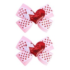 Red Heart Bow Hair Clip Valentine's day Hair Bow Hair Clips Hair Accessories ...