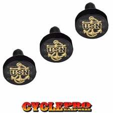 Black Billet Fairing Windshield Hardware Kit Harley Touring - USN NAVY ANCHOR