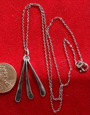Retro Halskette von PINE TREE ist Sterling Silber mit einer 16'' Zopfkette 925 modern