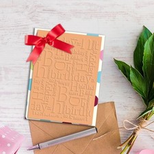 Happy Birthday Plastic Embossing Folders for Card Making Words Background Scr...