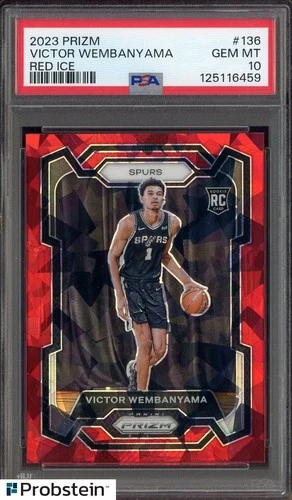 2023-24 Panini Red Ice Prizm #136 Victor Wembanyama Spurs RC Rookie PSA 10
