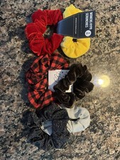 Lot Of 10 Hair Accessories Including 4 Headbands 6 Scrunchies. Various Colors.