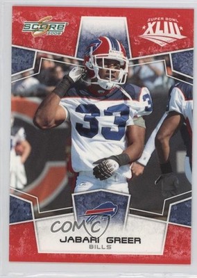 2008 Score Factory Set Red Jabari Greer #37 0h1