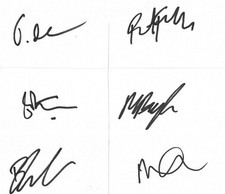 19 MIDDLESEX CRICKET SIGNED WHITE CARDS - 2026 SEASON